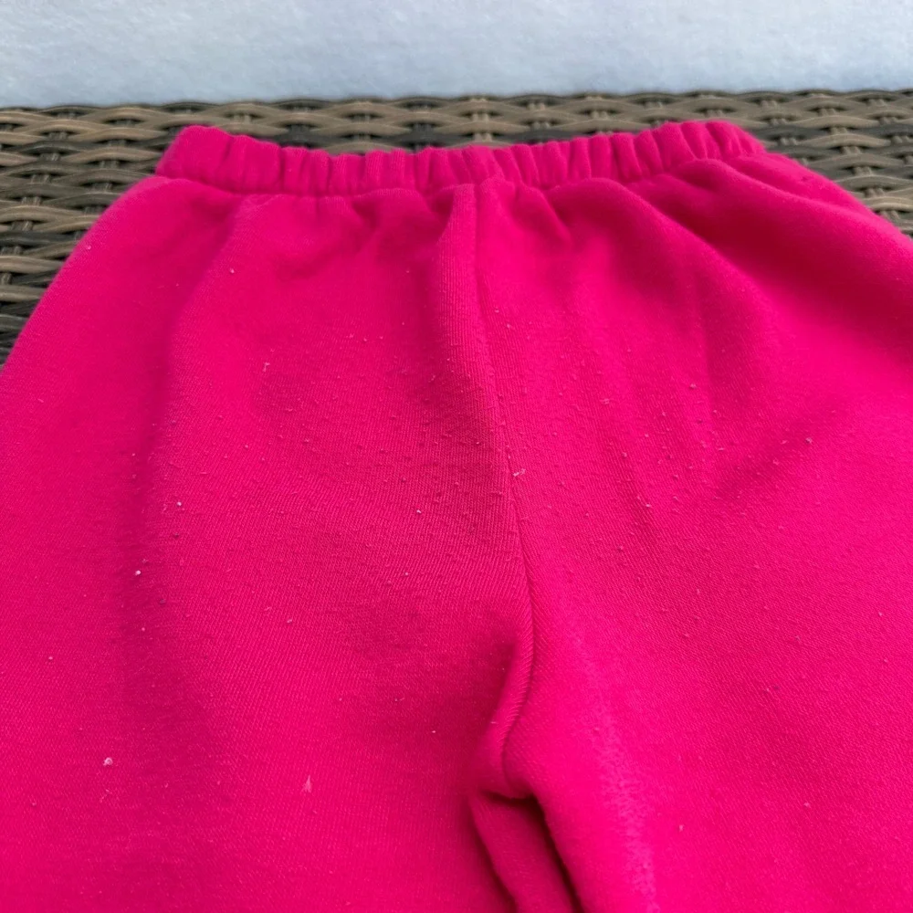 Vintage 90s ZING Girls Size 4 Pink 3D Butterfly Fleece Sweatsuit 2 Pc Set